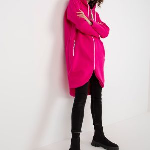 Wholesale Fuchsia long sweatshirt basic oversize Stunning