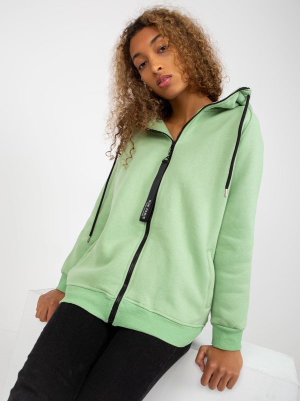 Wholesale Light Green Basic Hoodie RUE PARIS