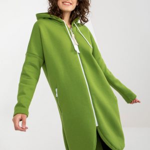 Wholesale Light Green Long Basic Hooded Sweatshirt Stunning