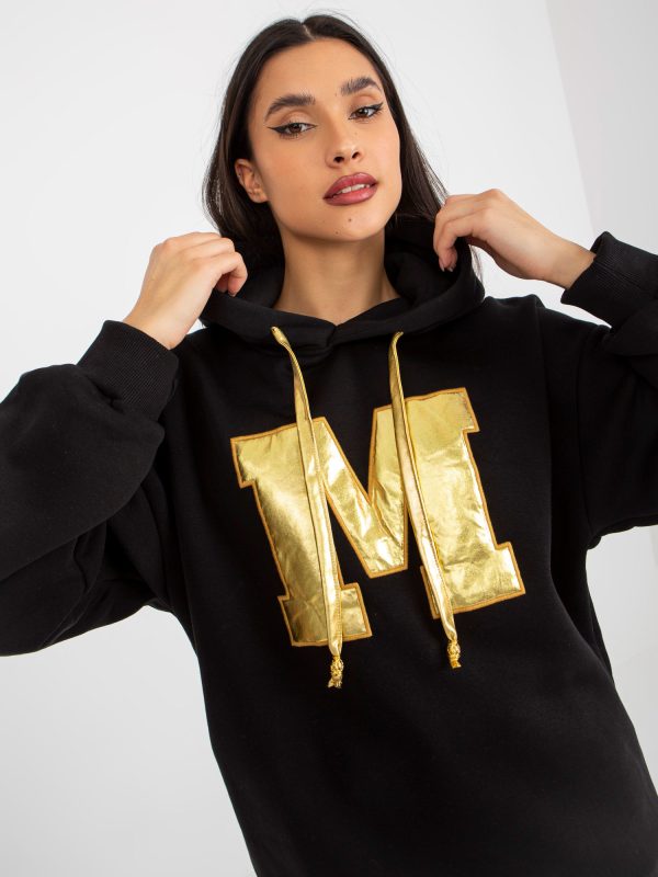 Wholesale Black sweatshirt with letter M