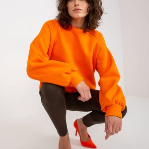 Wholesale Orange Oversized Basic Sweatshirt