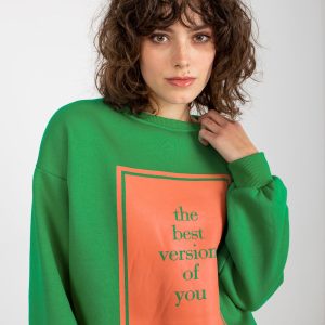 Wholesale Green oversize sweatshirt with print