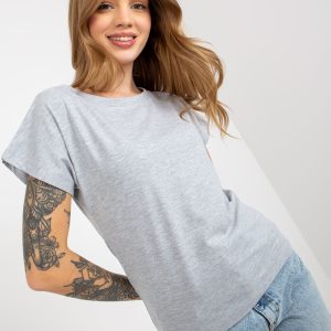 Wholesale Gray cotton basic women's t-shirt