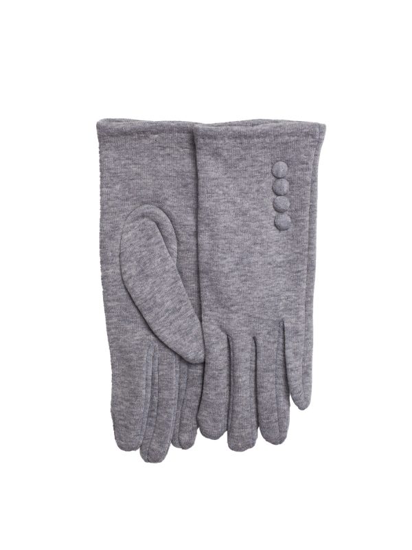 Wholesale Light grey gloves with buttons