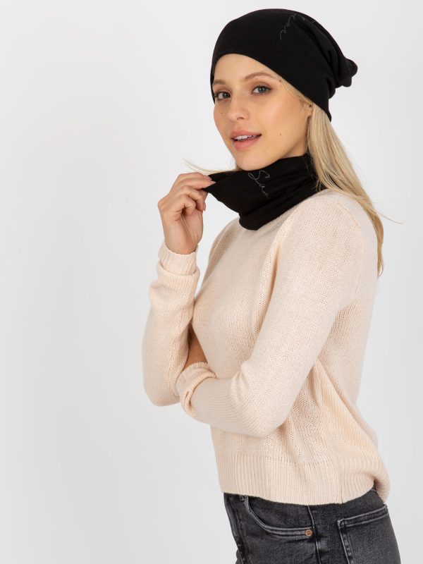 Wholesale Black women's winter set with inscriptions