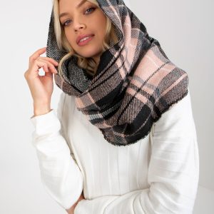 Wholesale Light Pink and Black Women's Plaid Winter Chimney