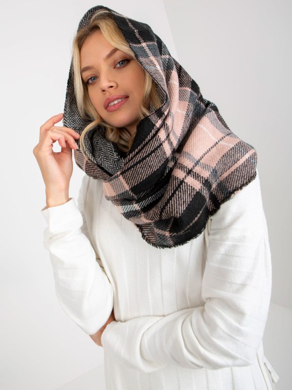 Wholesale Light Pink and Black Women's Plaid Winter Chimney