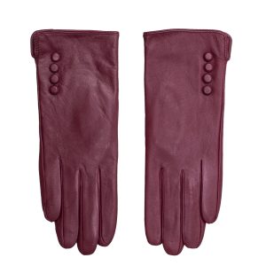 Wholesale Burgundy eco-leather gloves