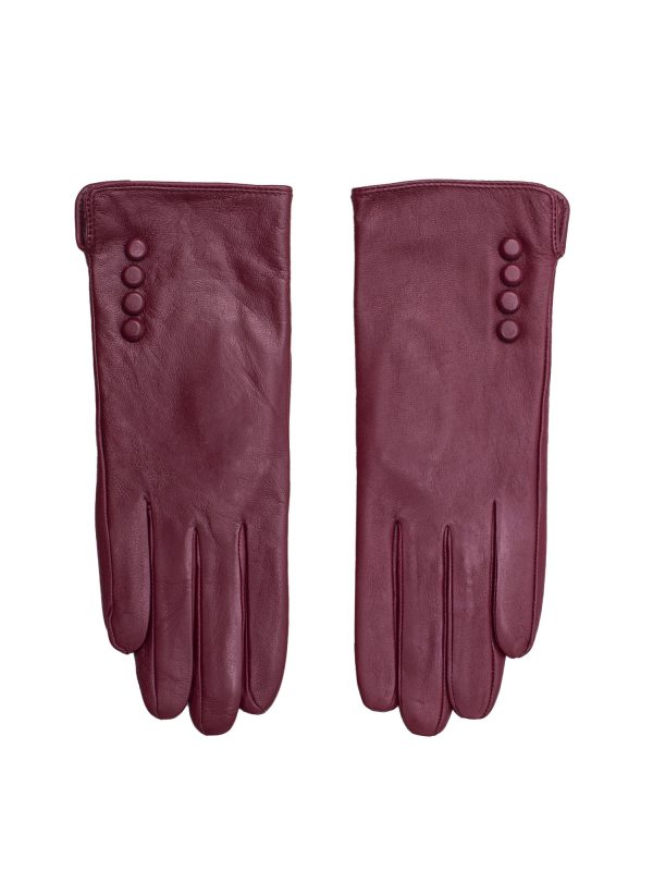 Wholesale Burgundy eco-leather gloves