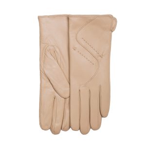 Wholesale Women's light beige eco-leather gloves