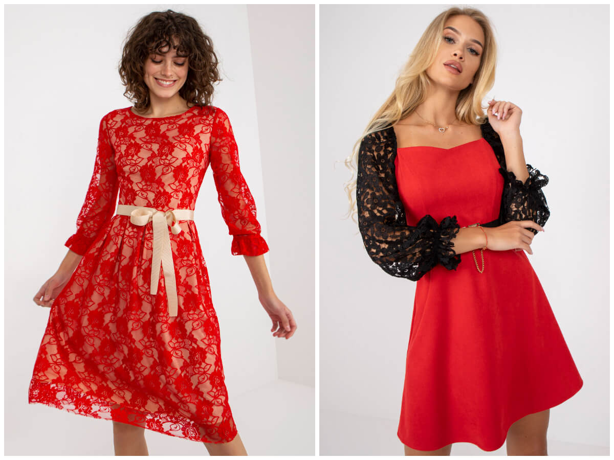 Red dress for the holidays – delight at Christmas dinner