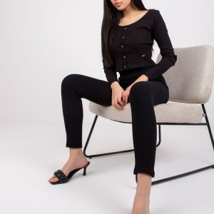 Wholesale Black Ribbed Leggings Caviana RUE PARIS