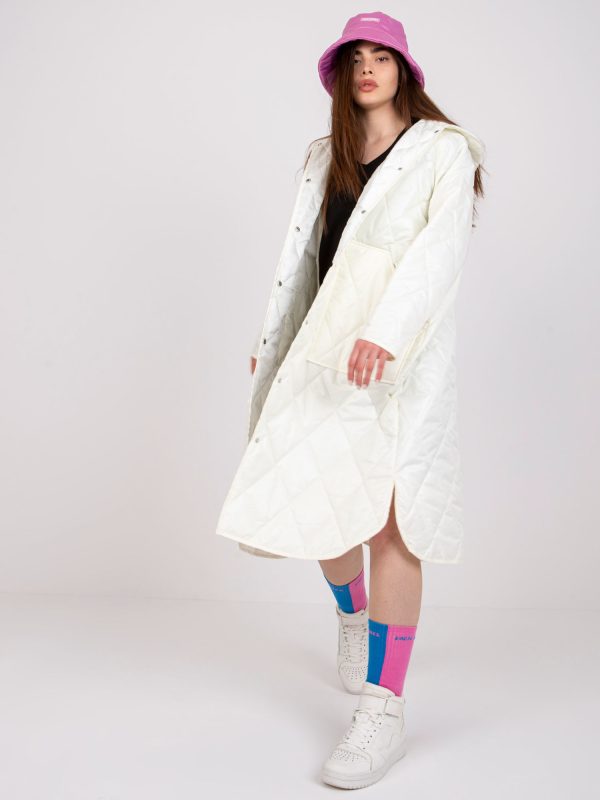 Wholesale Ecru long jacket with quilting Maule RUE PARIS