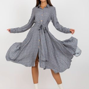 Wholesale Blue midi dress with prints RUE PARIS