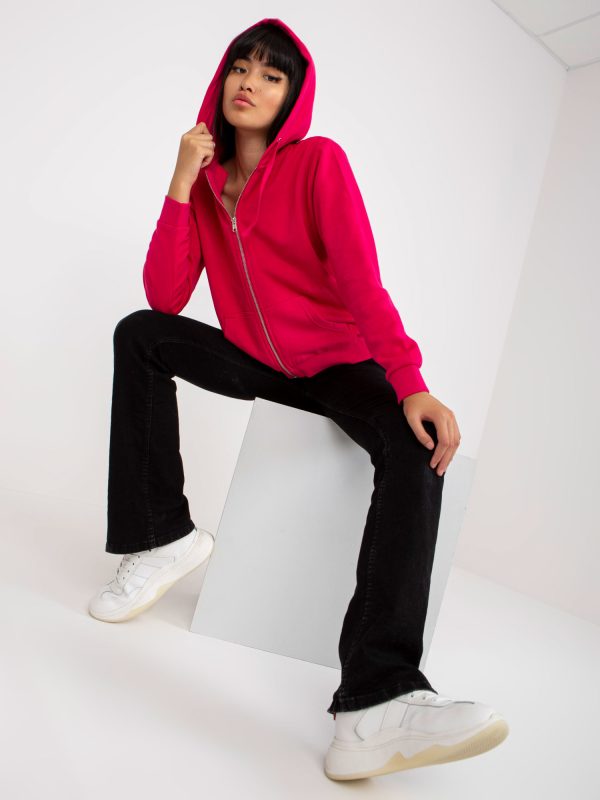 Wholesale Fuchsia basic cardigan hoodie