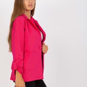 Wholesale RUE PARIS Fuchsia Long Sleeve Sweatshirt Blazer