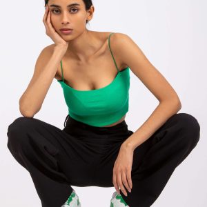 Wholesale Green crop top with stripes Aria RUE PARIS