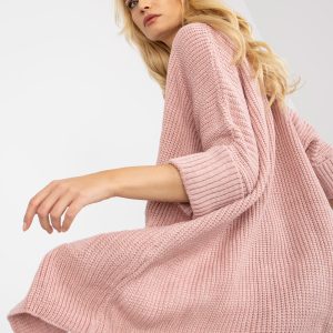 Wholesale Pink knitted cardigan with pockets RUE PARIS