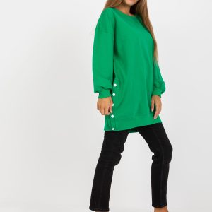 Wholesale Green basic tunic with straight cut RUE PARIS