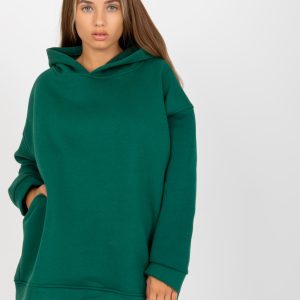 Wholesale Dark green sweatshirt basic oversize cut