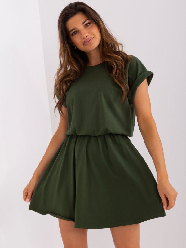 Wholesale Khaki basic cotton dress RUE PARIS