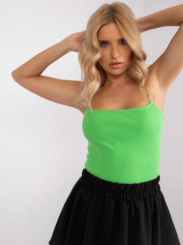 Wholesale Light green ribbed top with straps Ottawa RUE PARIS