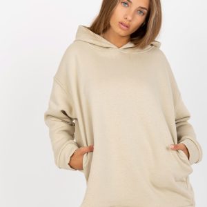 Wholesale Basic cotton sweatshirt light beige