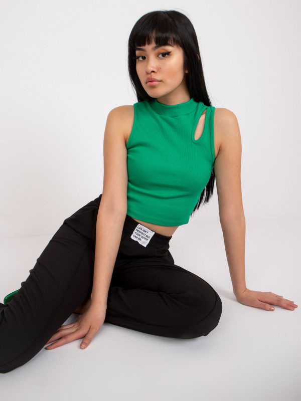 Wholesale RUE PARIS green ribbed top