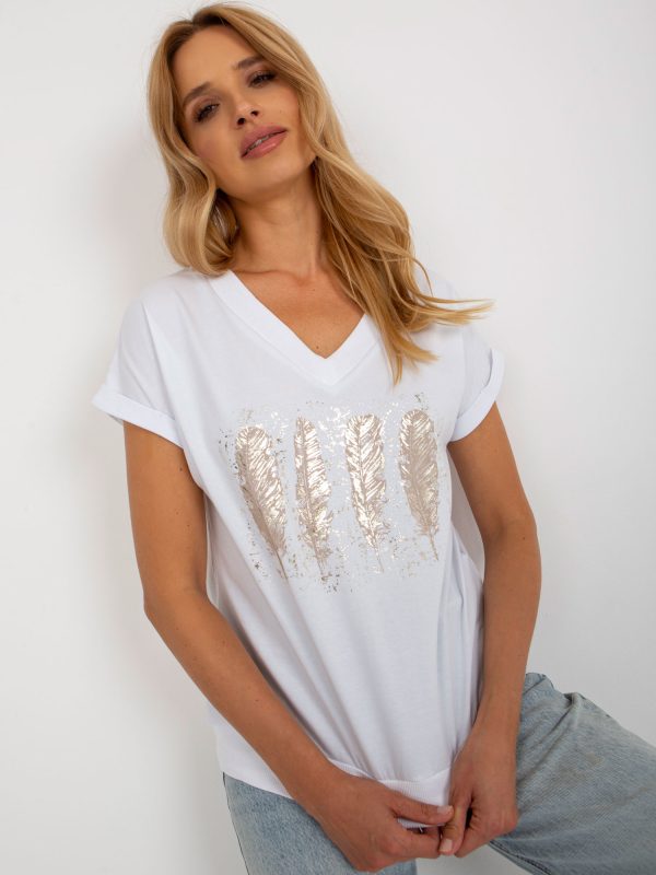 Wholesale White blouse with V V neckline RUE PARIS