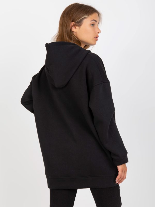 Wholesale Black Basic Sweatshirt with Hoodie