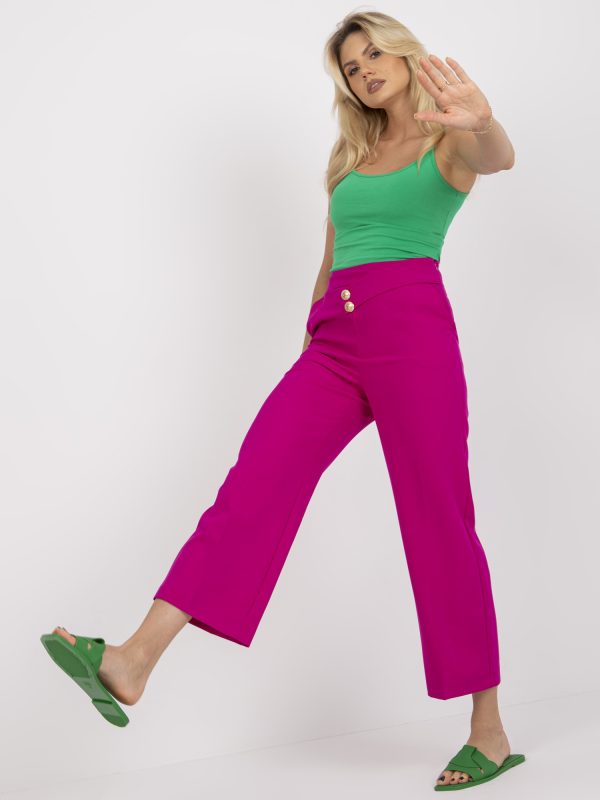 Wholesale Fuchsia wide trousers with leg 7/8 RUE PARIS