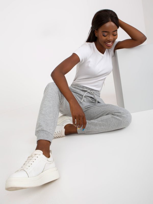 Wholesale Grey melange sweatpants for women basic